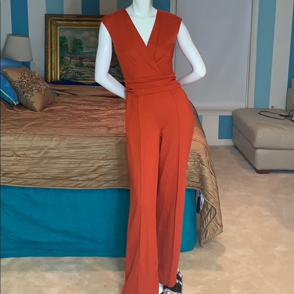 Escada Pants - Escada jersey jumpsuit gorgeous rust color